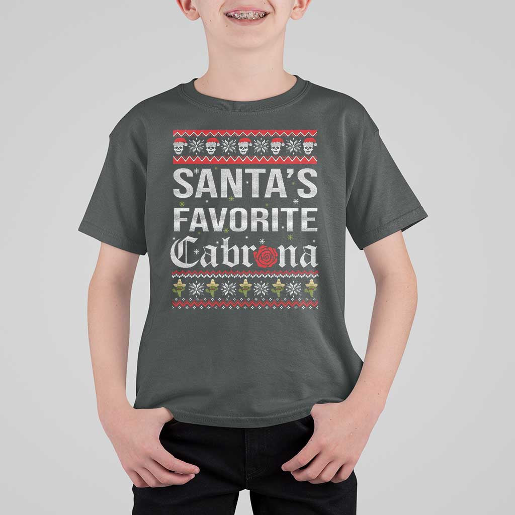Funny Mexican Ugly Christmas T Shirt For Kid Santa's Favorite Cabrona Xmas Party Gift - Wonder Print Shop