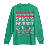 Funny Mexican Ugly Christmas Long Sleeve Shirt Santa's Favorite Cabrona Xmas Party Gift