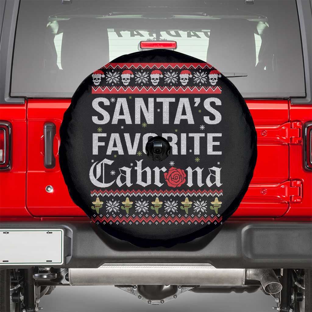 Funny Mexican Ugly Christmas Spare Tire Cover Santa's Favorite Cabrona Xmas Party Gift