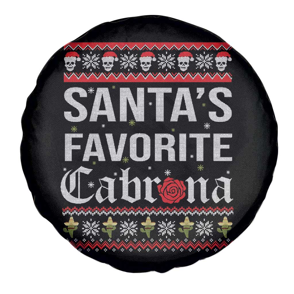 Funny Mexican Ugly Christmas Spare Tire Cover Santa's Favorite Cabrona Xmas Party Gift