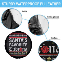 Funny Mexican Ugly Christmas Spare Tire Cover Santa's Favorite Cabrona Xmas Party Gift