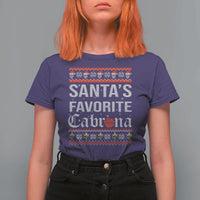 Funny Mexican Ugly Christmas T Shirt For Women Santa's Favorite Cabrona Xmas Party Gift - Wonder Print Shop