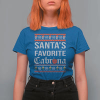 Funny Mexican Ugly Christmas T Shirt For Women Santa's Favorite Cabrona Xmas Party Gift - Wonder Print Shop