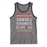 Funny Mexican Ugly Christmas Tank Top Santa's Favorite Cabrona Xmas Party Gift