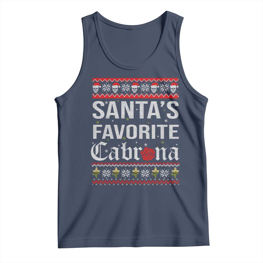 Funny Mexican Ugly Christmas Tank Top Santa's Favorite Cabrona Xmas Party Gift