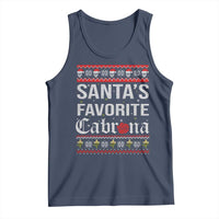 Funny Mexican Ugly Christmas Tank Top Santa's Favorite Cabrona Xmas Party Gift