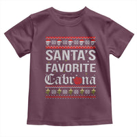 Funny Mexican Ugly Christmas Toddler T Shirt Santa's Favorite Cabrona Xmas Party Gift