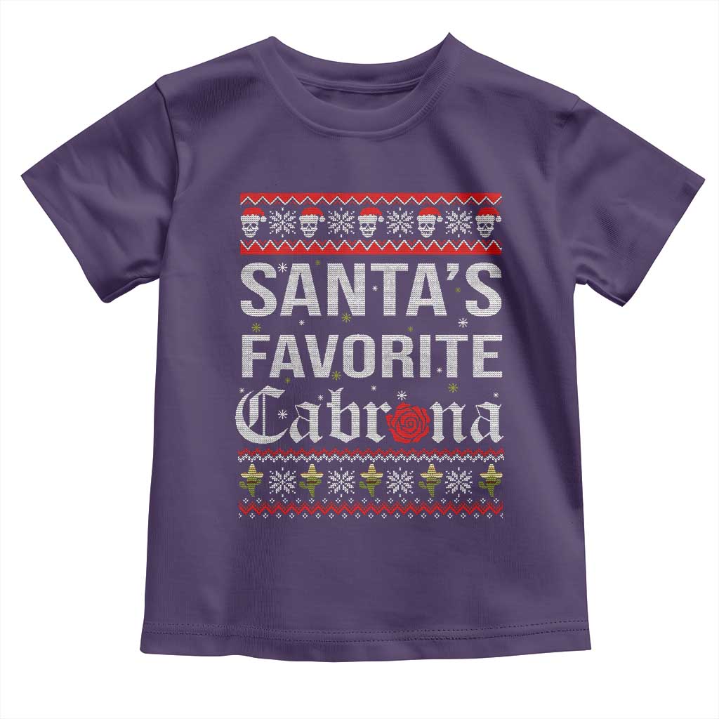 Funny Mexican Ugly Christmas Toddler T Shirt Santa's Favorite Cabrona Xmas Party Gift