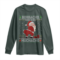 Funny Drunk Mexican Santa Long Sleeve Shirt Borracho Pero Buen Muchacho Good Guy in Spanish