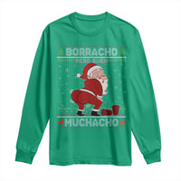 Funny Drunk Mexican Santa Long Sleeve Shirt Borracho Pero Buen Muchacho Good Guy in Spanish