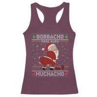 Funny Drunk Mexican Santa Racerback Tank Top Borracho Pero Buen Muchacho Good Guy in Spanish