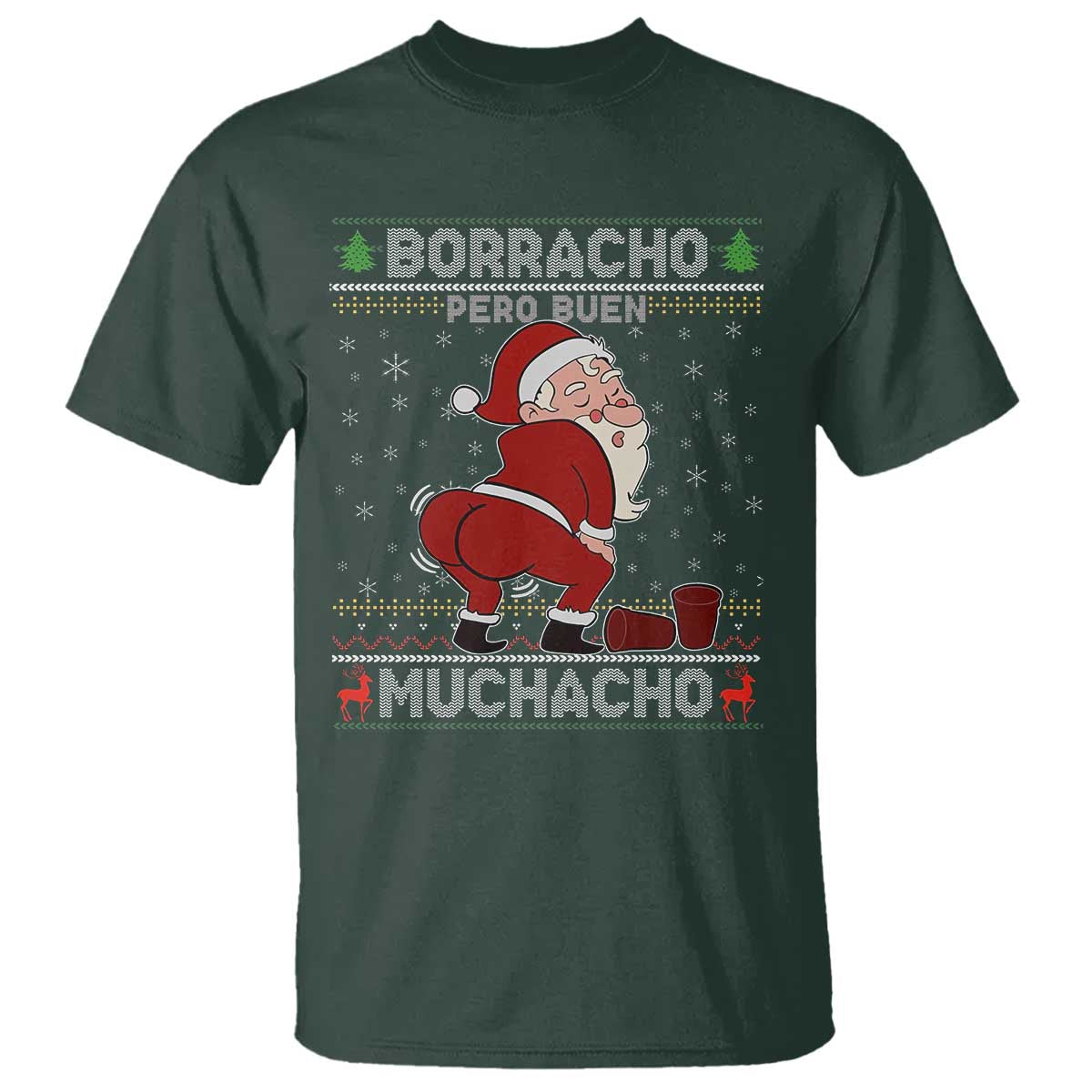 Funny Drunk Mexican Santa T Shirt Borracho Pero Buen Muchacho Good Guy in Spanish - Wonder Print Shop