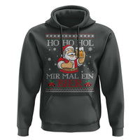 Funny Mexican Santa Drinking Hoodie Ho Ho Hol Mir Mal Ein Bier Hold Me A Beer Xmas Party