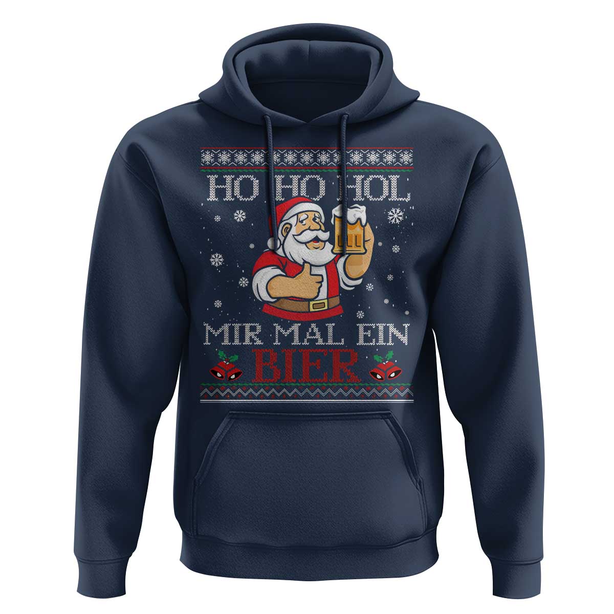 Funny Mexican Santa Drinking Hoodie Ho Ho Hol Mir Mal Ein Bier Hold Me A Beer Xmas Party