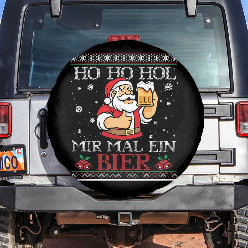 Funny Mexican Santa Drinking Spare Tire Cover Ho Ho Hol Mir Mal Ein Bier Hold Me A Beer Xmas Party