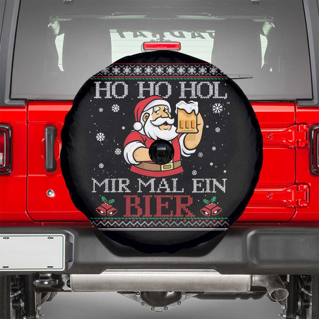 Funny Mexican Santa Drinking Spare Tire Cover Ho Ho Hol Mir Mal Ein Bier Hold Me A Beer Xmas Party