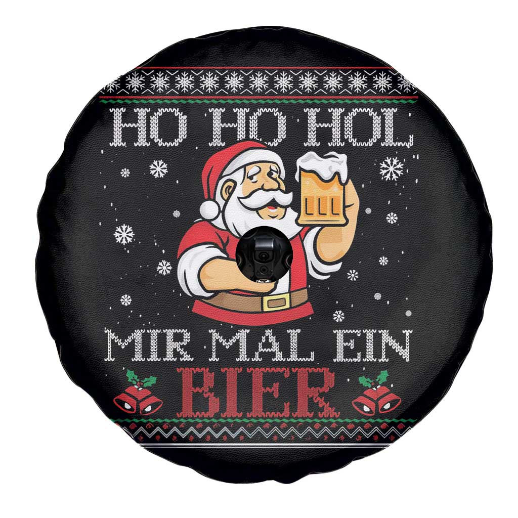 Funny Mexican Santa Drinking Spare Tire Cover Ho Ho Hol Mir Mal Ein Bier Hold Me A Beer Xmas Party