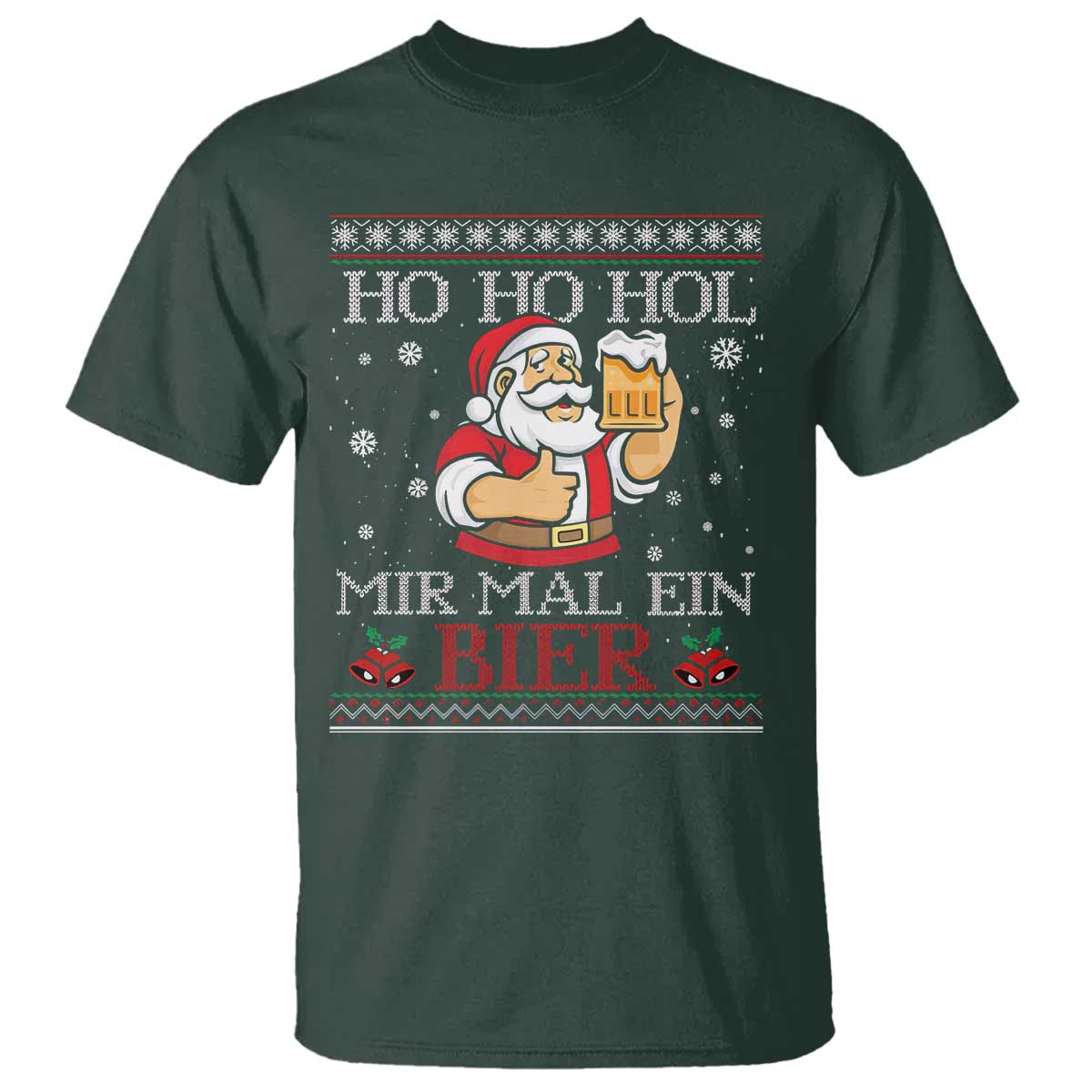 Funny Mexican Santa Drinking T Shirt Ho Ho Hol Mir Mal Ein Bier Hold Me A Beer Xmas Party - Wonder Print Shop