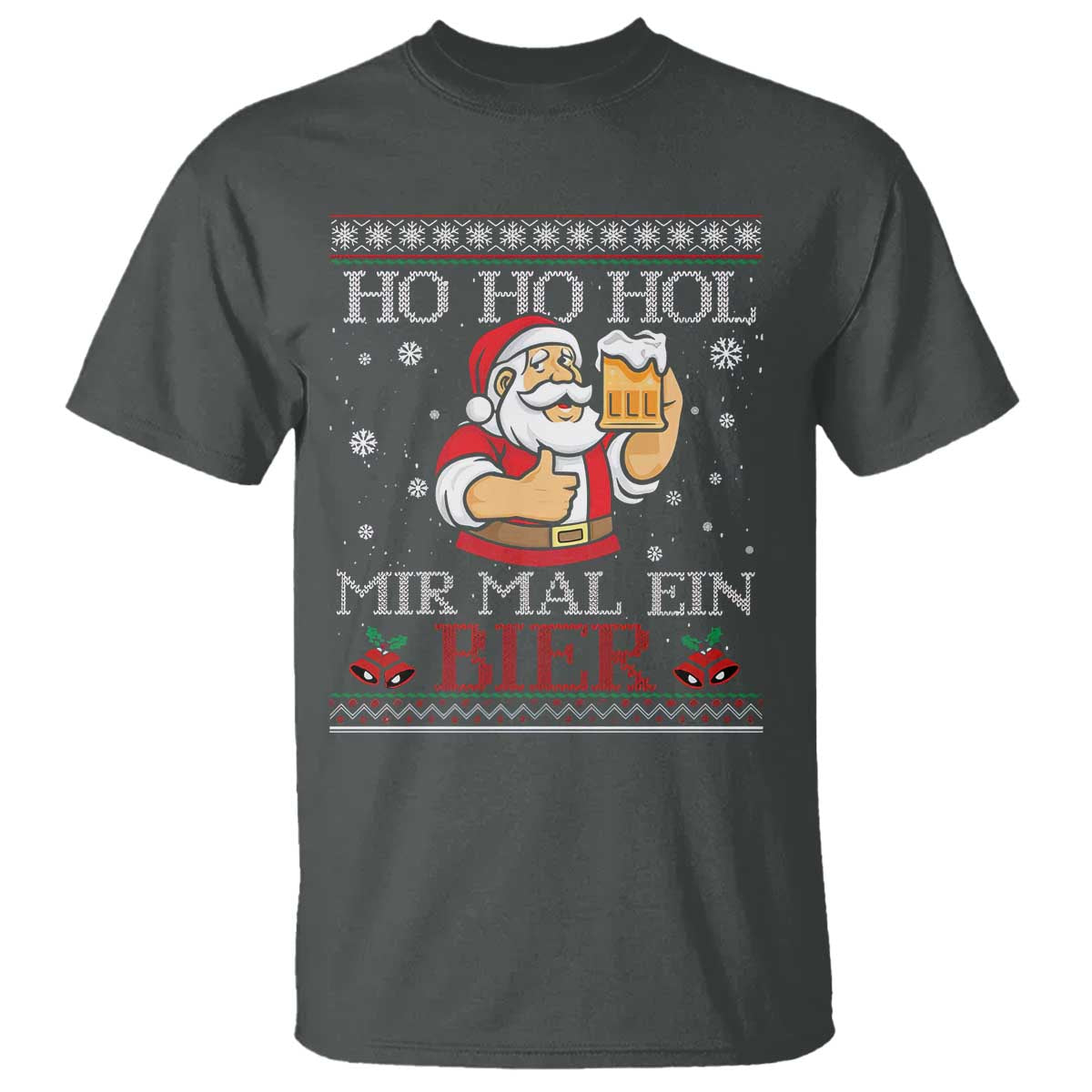 Funny Mexican Santa Drinking T Shirt Ho Ho Hol Mir Mal Ein Bier Hold Me A Beer Xmas Party - Wonder Print Shop