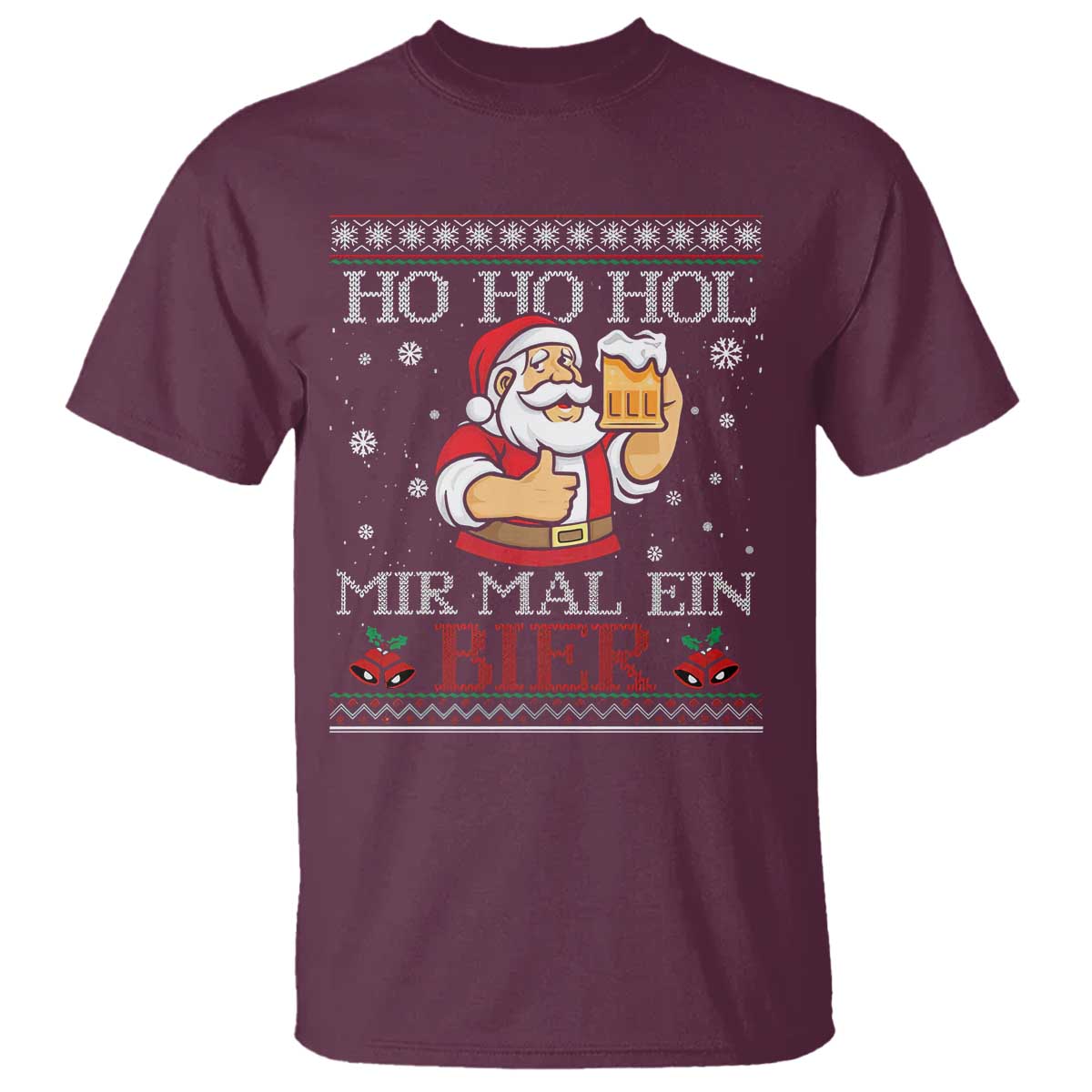Funny Mexican Santa Drinking T Shirt Ho Ho Hol Mir Mal Ein Bier Hold Me A Beer Xmas Party - Wonder Print Shop