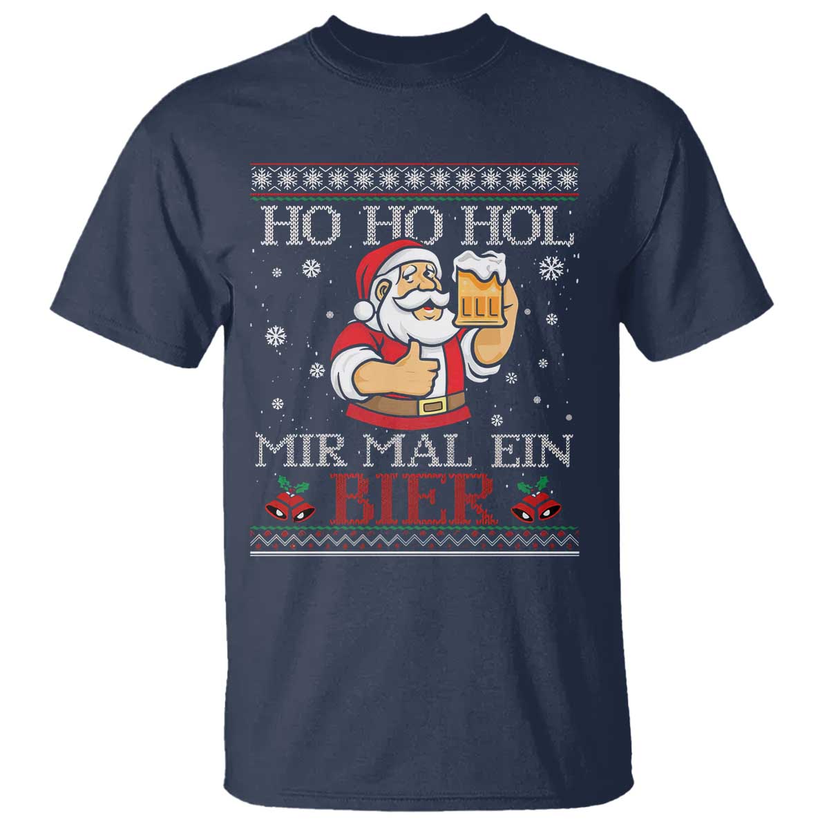 Funny Mexican Santa Drinking T Shirt Ho Ho Hol Mir Mal Ein Bier Hold Me A Beer Xmas Party - Wonder Print Shop
