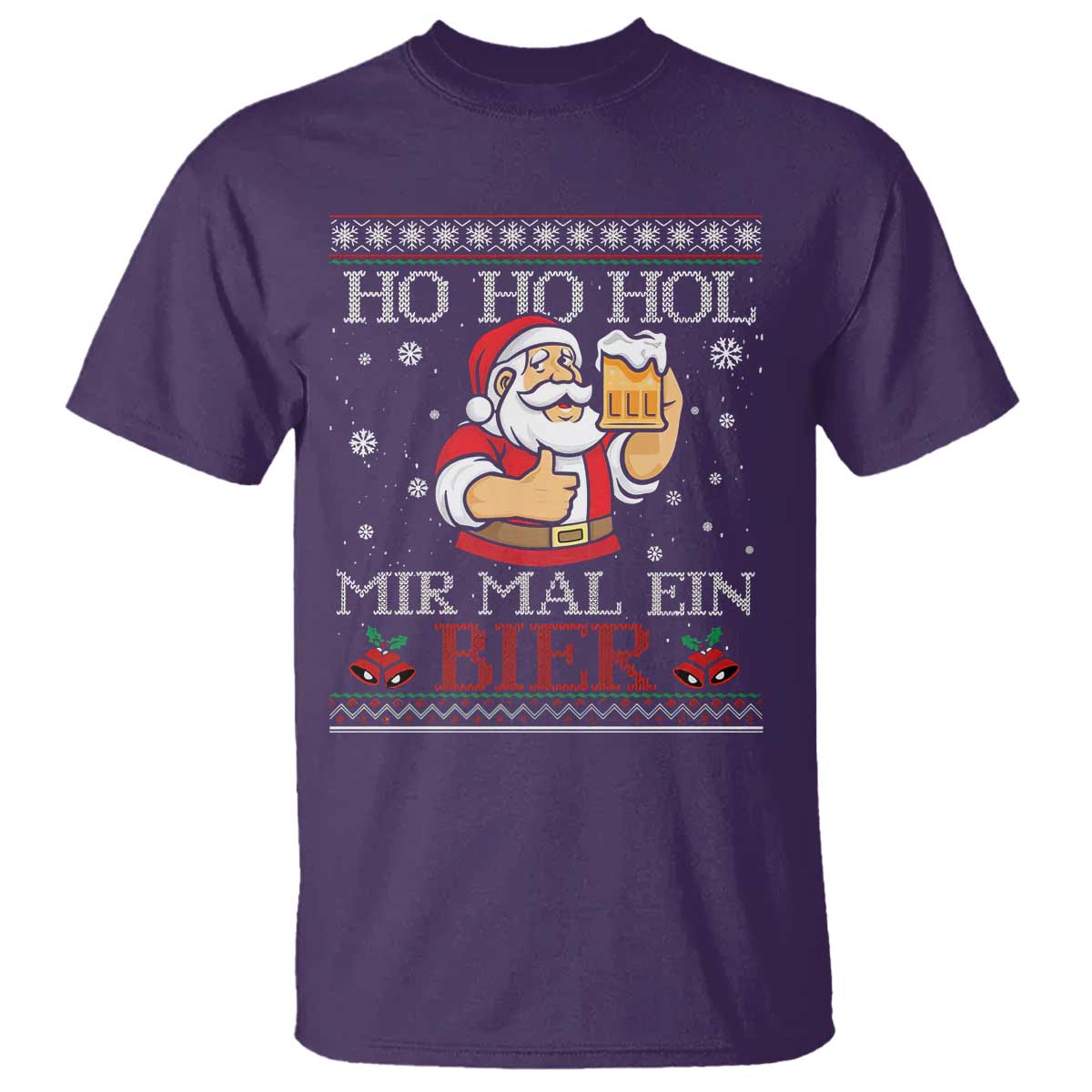 Funny Mexican Santa Drinking T Shirt Ho Ho Hol Mir Mal Ein Bier Hold Me A Beer Xmas Party - Wonder Print Shop