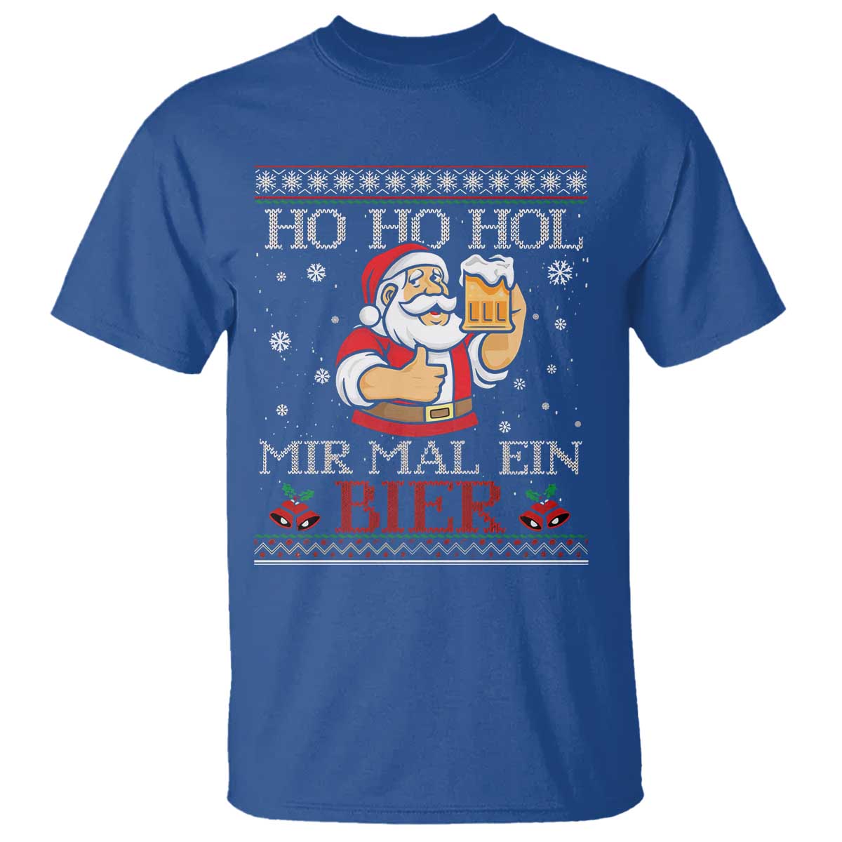 Funny Mexican Santa Drinking T Shirt Ho Ho Hol Mir Mal Ein Bier Hold Me A Beer Xmas Party - Wonder Print Shop