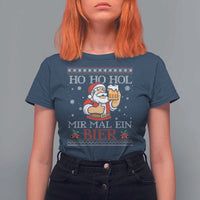 Funny Mexican Santa Drinking T Shirt For Women Ho Ho Hol Mir Mal Ein Bier Hold Me A Beer Xmas Party - Wonder Print Shop