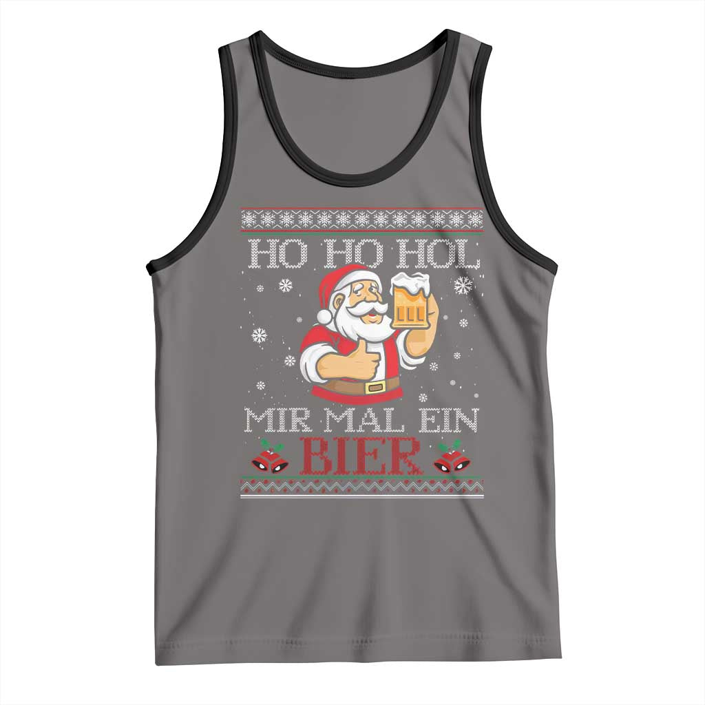 Funny Mexican Santa Drinking Tank Top Ho Ho Hol Mir Mal Ein Bier Hold Me A Beer Xmas Party