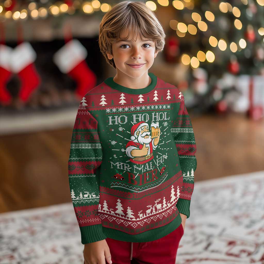 Funny Mexican Santa Drinking Ugly Christmas Sweater Ho Ho Hol Mir Mal Ein Bier Hold Me A Beer Xmas Party - Wonder Print Shop