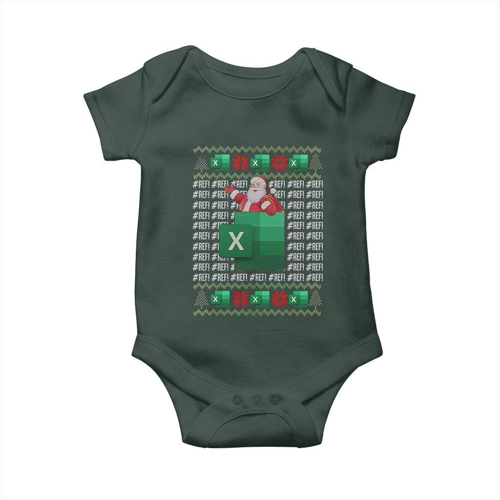 Funny Christmas Accountant Baby Onesie Excel REF Error Spreadsheet Santa Gift