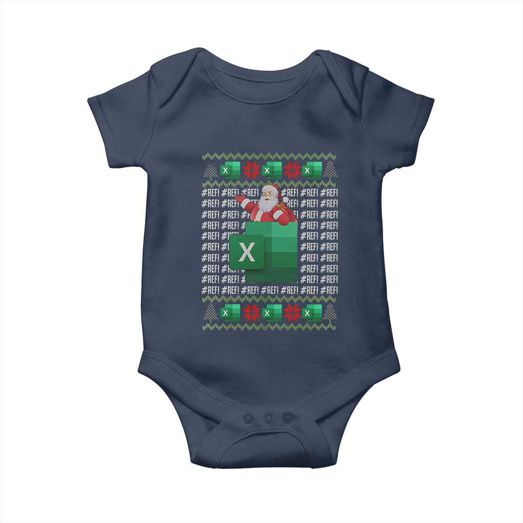 Funny Christmas Accountant Baby Onesie Excel REF Error Spreadsheet Santa Gift