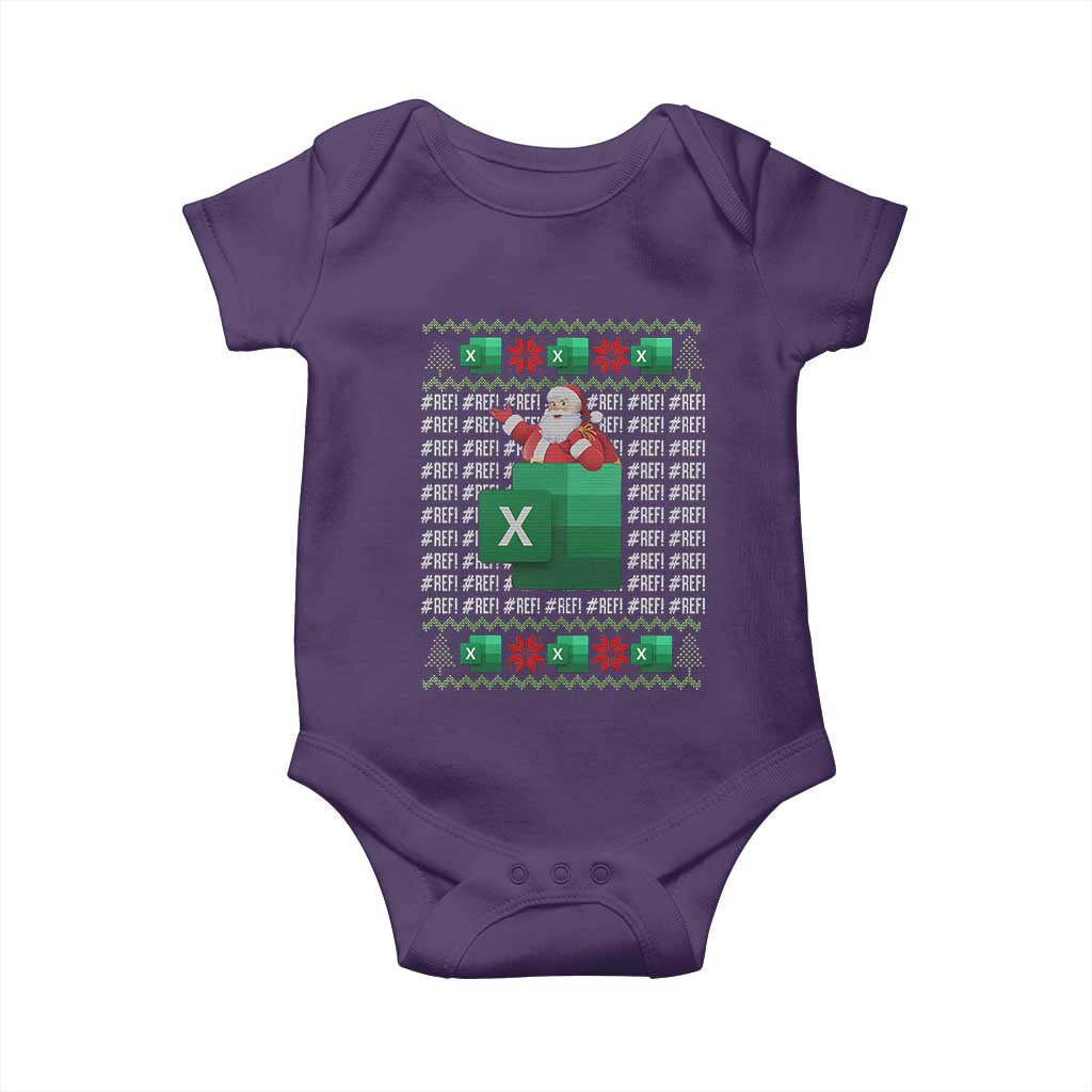 Funny Christmas Accountant Baby Onesie Excel REF Error Spreadsheet Santa Gift