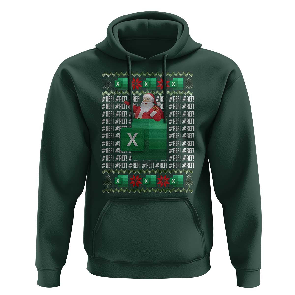 Funny Christmas Accountant Hoodie Excel REF Error Spreadsheet Santa Gift