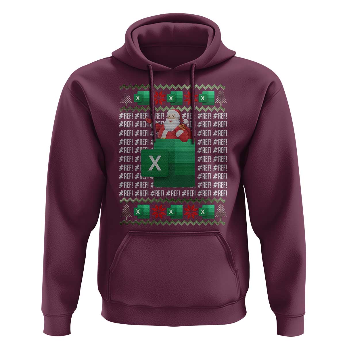 Funny Christmas Accountant Hoodie Excel REF Error Spreadsheet Santa Gift