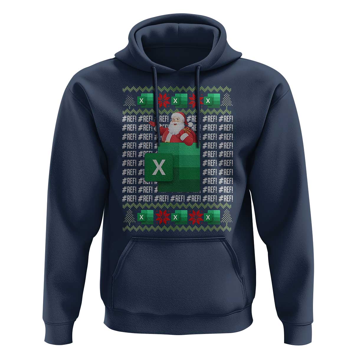 Funny Christmas Accountant Hoodie Excel REF Error Spreadsheet Santa Gift