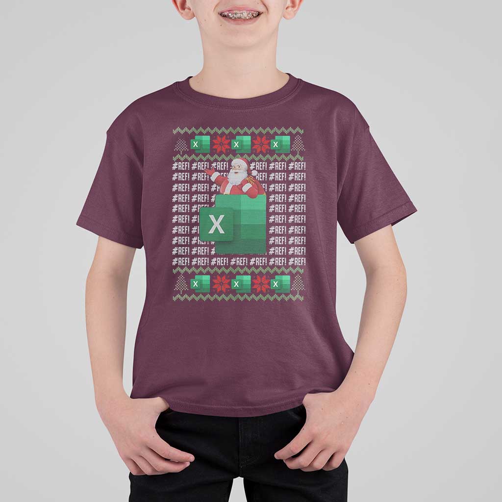 Funny Christmas Accountant T Shirt For Kid Excel REF Error Spreadsheet Santa Gift - Wonder Print Shop