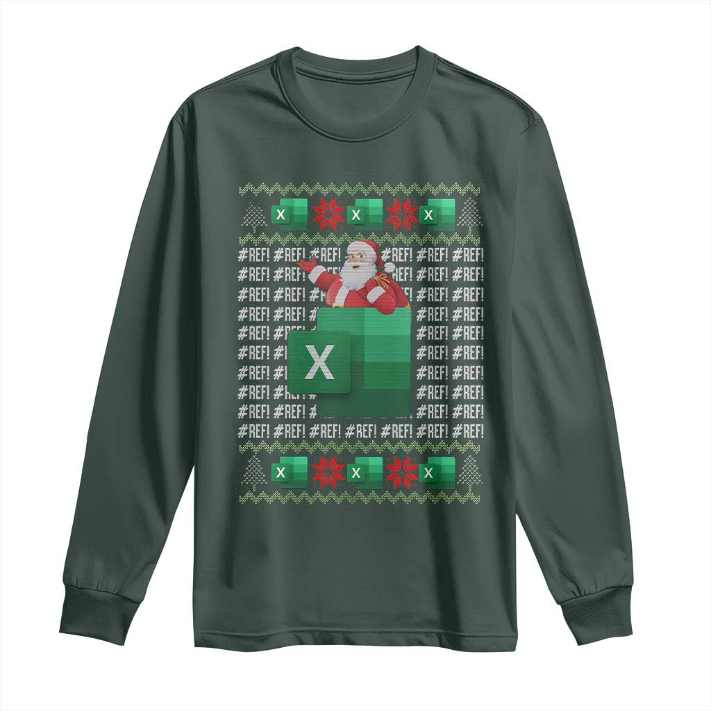 Funny Christmas Accountant Long Sleeve Shirt Excel REF Error Spreadsheet Santa Gift