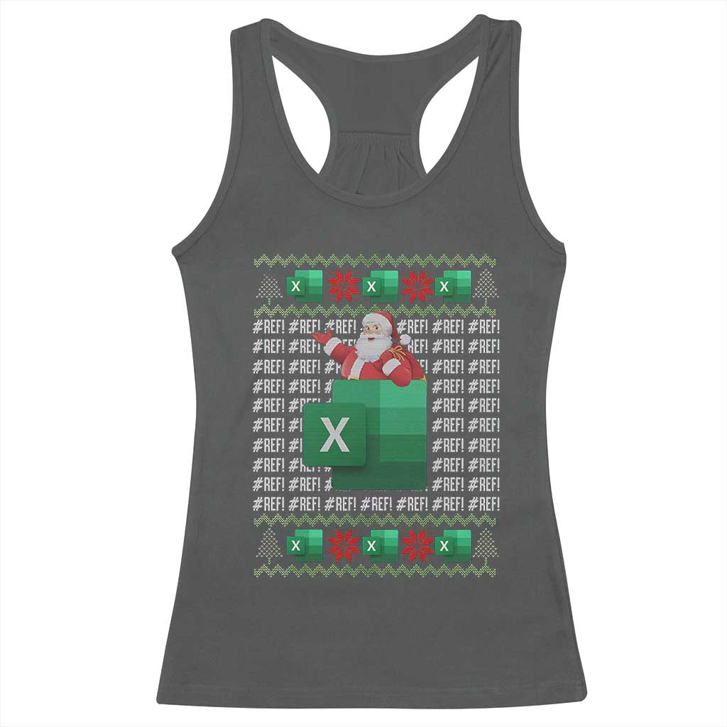 Funny Christmas Accountant Racerback Tank Top Excel REF Error Spreadsheet Santa Gift