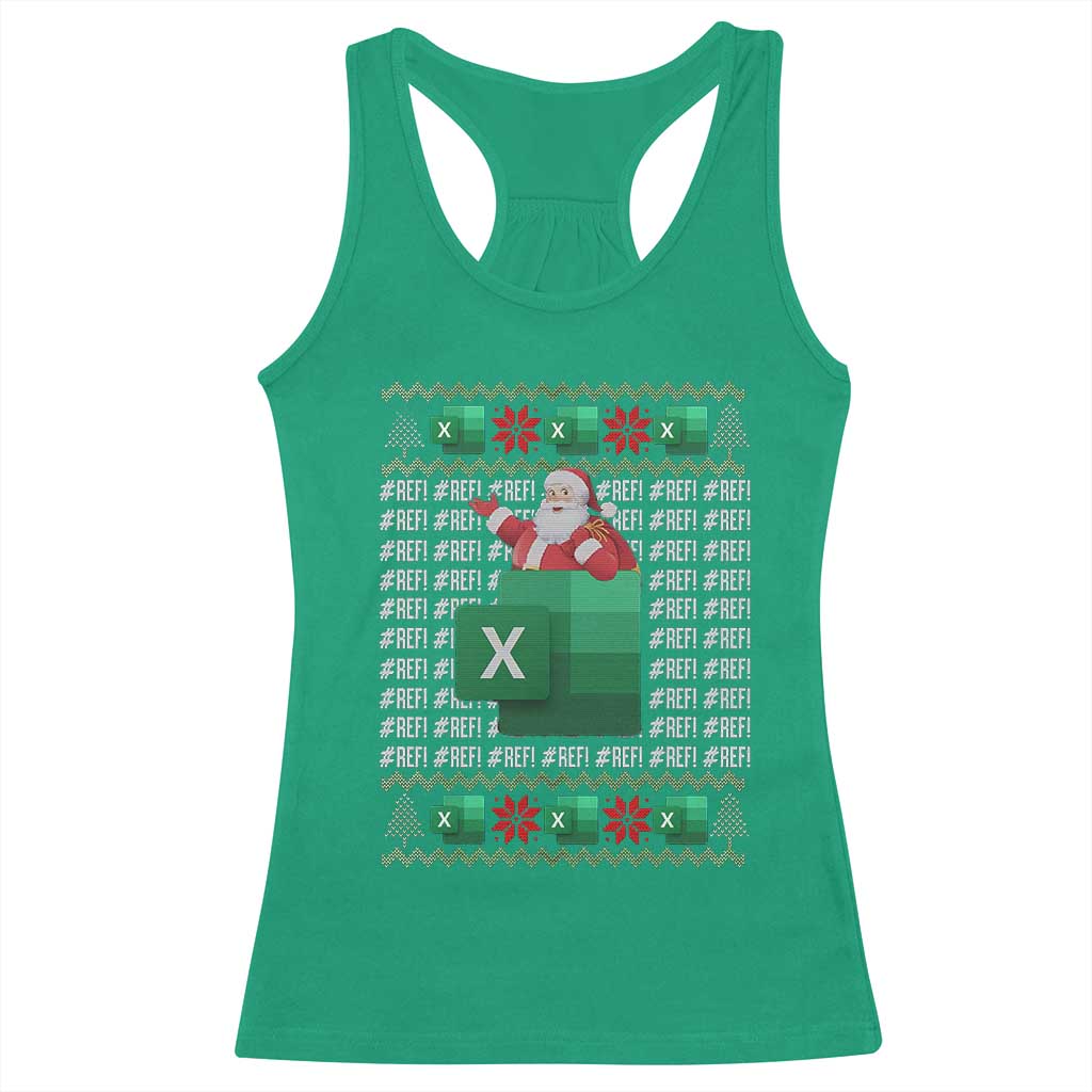 Funny Christmas Accountant Racerback Tank Top Excel REF Error Spreadsheet Santa Gift