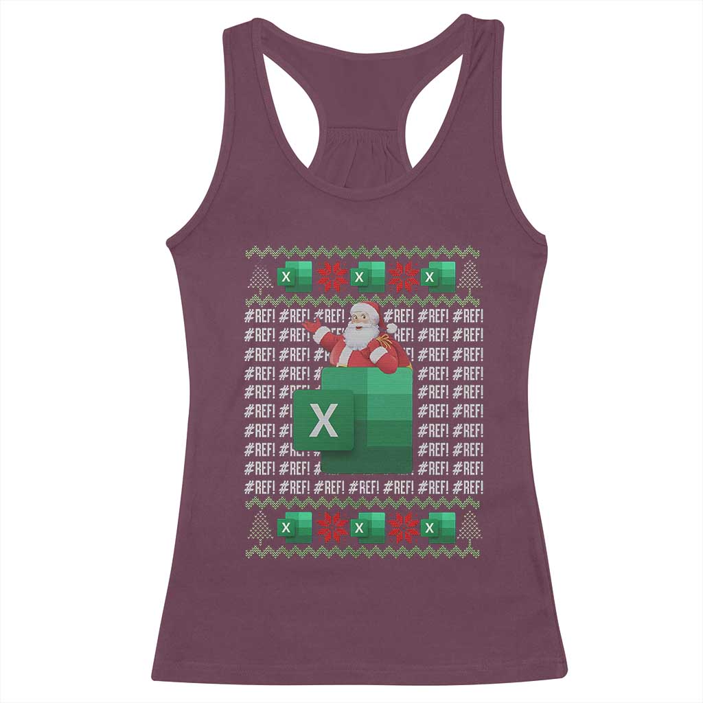 Funny Christmas Accountant Racerback Tank Top Excel REF Error Spreadsheet Santa Gift