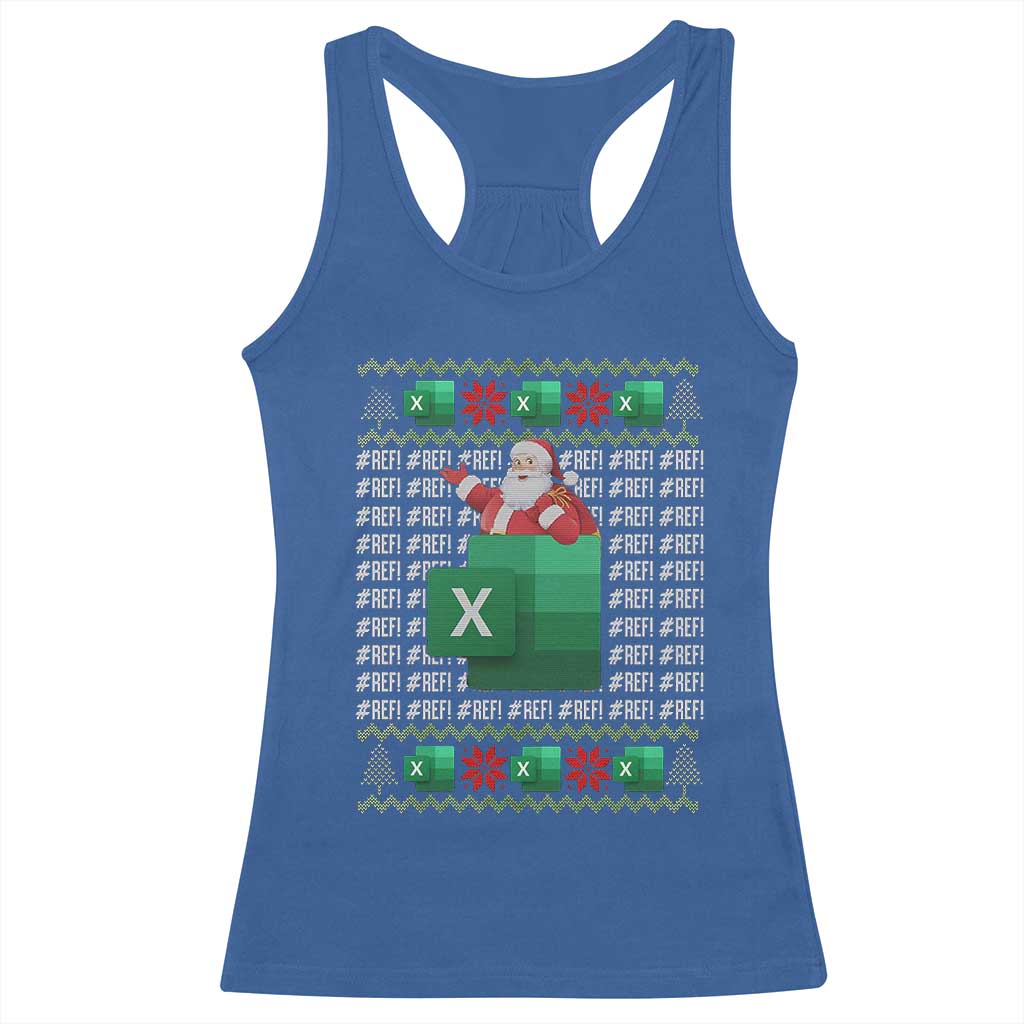 Funny Christmas Accountant Racerback Tank Top Excel REF Error Spreadsheet Santa Gift