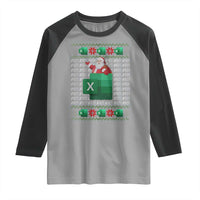 Funny Christmas Accountant Raglan Shirt Excel REF Error Spreadsheet Santa Gift