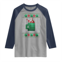 Funny Christmas Accountant Raglan Shirt Excel REF Error Spreadsheet Santa Gift