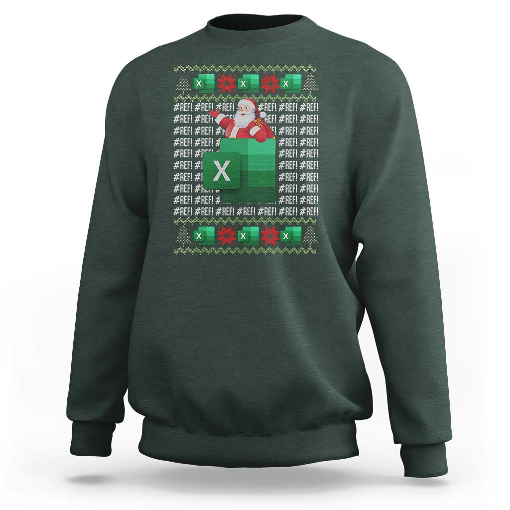 Funny Christmas Accountant Sweatshirt Excel REF Error Spreadsheet Santa Gift - Wonder Print Shop