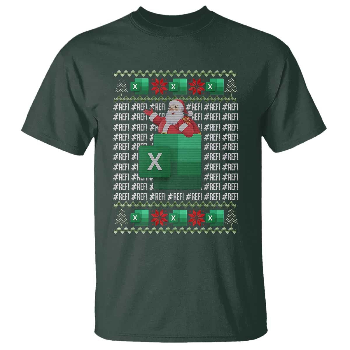 Funny Christmas Accountant T Shirt Excel REF Error Spreadsheet Santa Gift - Wonder Print Shop