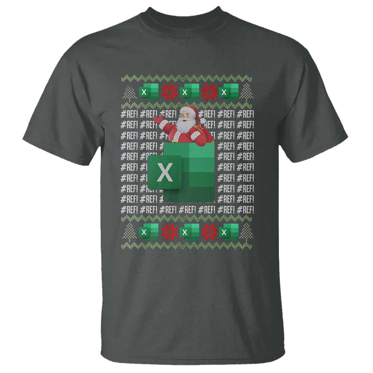 Funny Christmas Accountant T Shirt Excel REF Error Spreadsheet Santa Gift - Wonder Print Shop