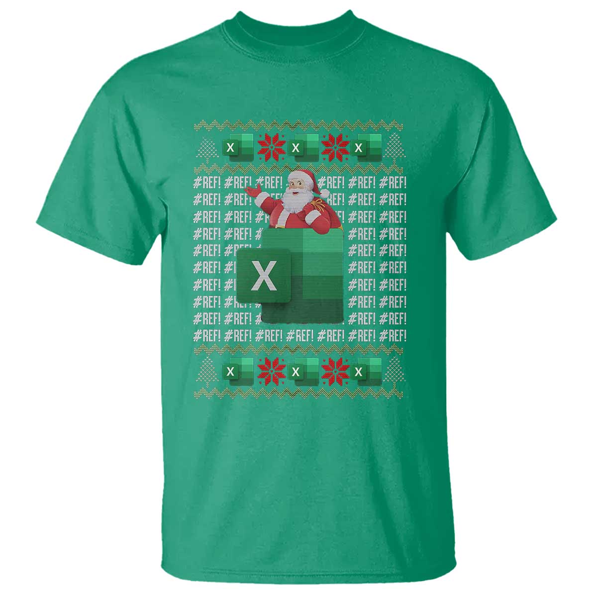 Funny Christmas Accountant T Shirt Excel REF Error Spreadsheet Santa Gift - Wonder Print Shop