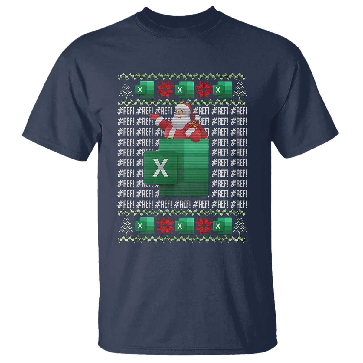 Funny Christmas Accountant T Shirt Excel REF Error Spreadsheet Santa Gift - Wonder Print Shop