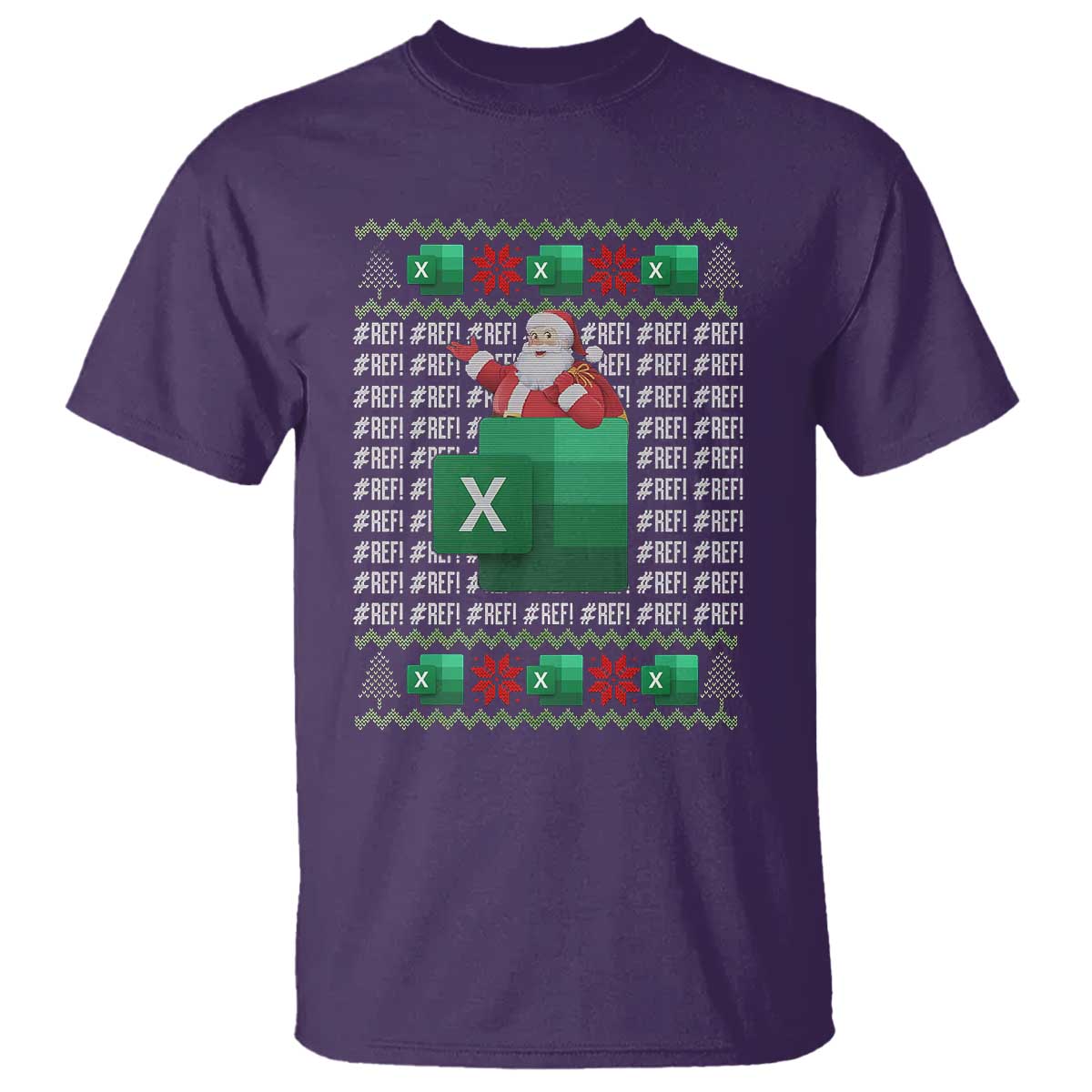 Funny Christmas Accountant T Shirt Excel REF Error Spreadsheet Santa Gift - Wonder Print Shop